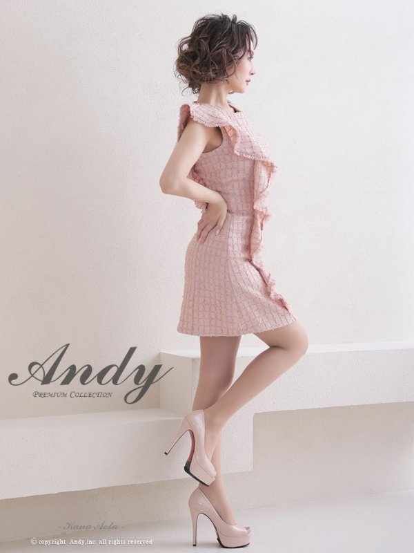 画像11: 【ANDY/アンディ】チェック柄/ ツイード/ フリル/ ノースリーブ/ 台形スカート/ フレア/ ワンピース/ ミニドレス/ キャバドレス[OF05] (11)