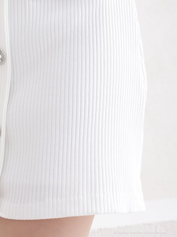 画像16: 【ANDY/アンディ】ノースリーブ/ リボン/ ポケット風デザイン/ パールボタン/ ストレッチ/ タイト/ ミニドレス/ キャバドレス[OF05] (16)