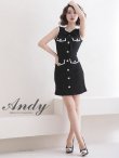 画像10: 【ANDY/アンディ】ノースリーブ/ リボン/ ポケット風デザイン/ パールボタン/ ストレッチ/ タイト/ ミニドレス/ キャバドレス[OF05] (10)