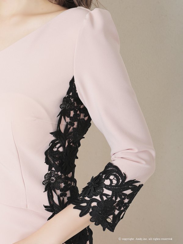 画像6: 【ANDY/アンディ】ワンショル/ アシメ/ レース/ ウエストカット/ リボン/ タイト/ ミニドレス/ キャバドレス[OF05] (6)