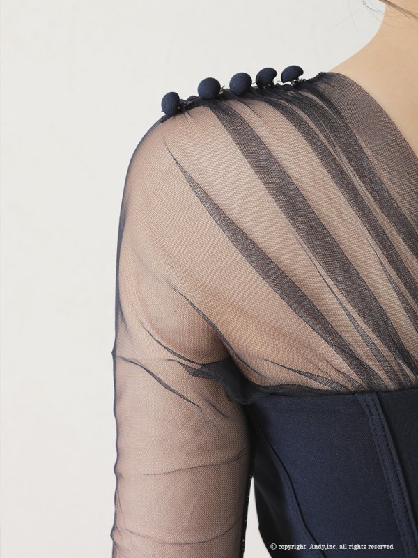 画像34: 【ANDY/アンディ】ワンカラー/ シースルー/長袖/ 袖あり/ バックリボン/ タイト/ ミニドレス/ キャバドレス[OF05] (34)