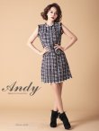 画像10: Lサイズあり【ANDY/アンディ】ツイード/ ボタン/ ポケット風デザイン/ フリンジ/ ノースリーブ/ フレア/ ミニドレス/ キャバドレス[OF05] (10)