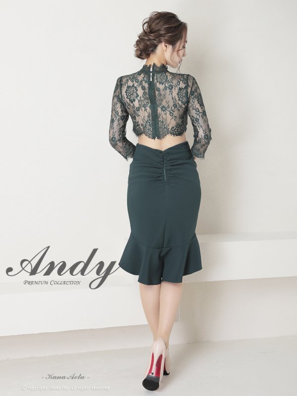画像31: 【ANDY/アンディ】七分袖/レース/ ハイネック/ カットアウト/ テールカット/ タイト/ ミニドレス/ キャバドレス[OF05] (31)