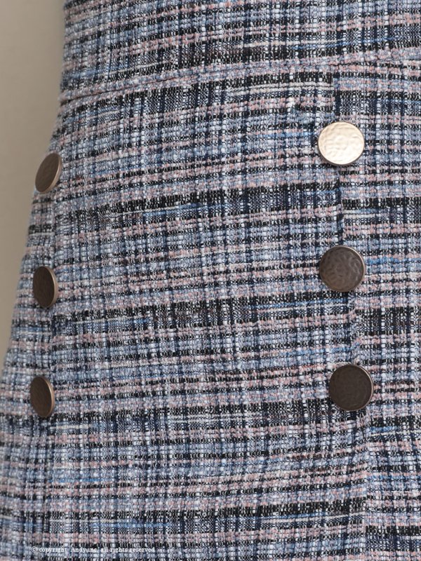 画像19: 【ANDY/アンディ】レース/ ハイネック/ 切替デザイン/ 袖あり/ 長袖/ ツイード/ チェック/ Aライン/ ミニドレス/ キャバドレス[OF05] (19)