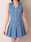 ブルー　モデル：七瀬みほ　身長：162cm　着用サイズ：Sサイズ