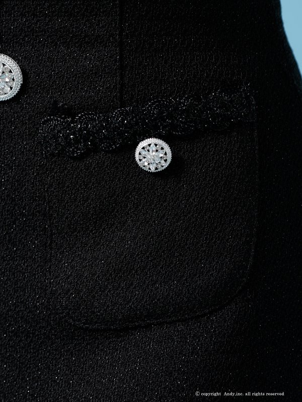 画像12: XSサイズあり【ANDY/アンディ】パイピング/ ビジューボタン/ デザインポケット/ 半袖/ 袖あり/ マーメイド/ ミニドレス/ キャバドレス[OF05] (12)