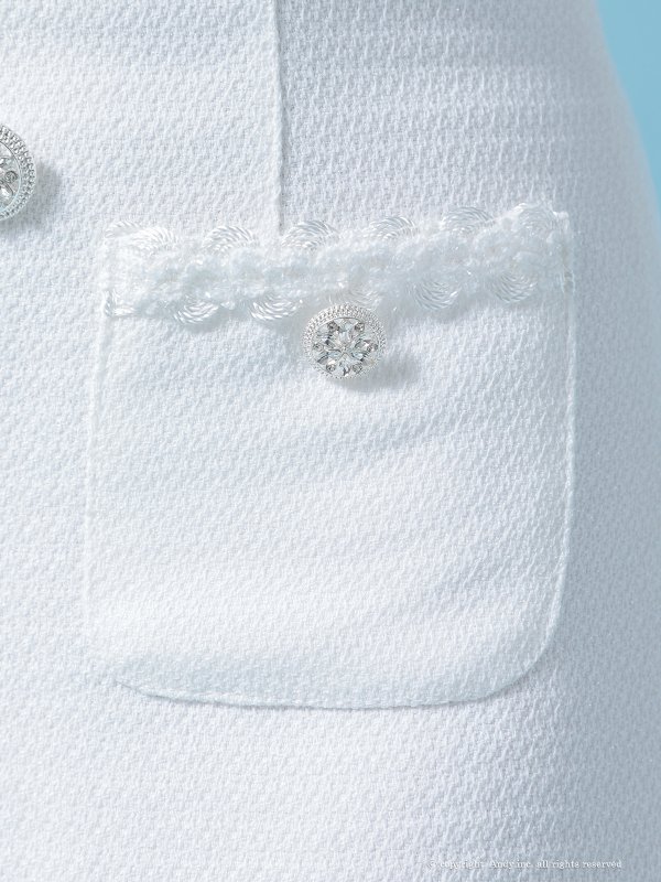 画像6: XSサイズあり【ANDY/アンディ】パイピング/ ビジューボタン/ デザインポケット/ 半袖/ 袖あり/ マーメイド/ ミニドレス/ キャバドレス[OF05] (6)