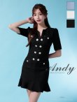 画像7: XSサイズあり【ANDY/アンディ】パイピング/ ビジューボタン/ デザインポケット/ 半袖/ 袖あり/ マーメイド/ ミニドレス/ キャバドレス[OF05] (7)