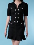 画像9: XSサイズあり【ANDY/アンディ】パイピング/ ビジューボタン/ デザインポケット/ 半袖/ 袖あり/ マーメイド/ ミニドレス/ キャバドレス[OF05] (9)