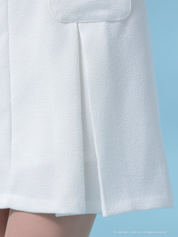 画像15: XSサイズあり【ANDY/アンディ】デニム/ フリンジ/ ボタン/ バイカラー/ ハーフスリーブ/ 袖あり/ ボックスプリーツ/ フレア/ ミニドレス/ キャバドレス[OF05] (15)