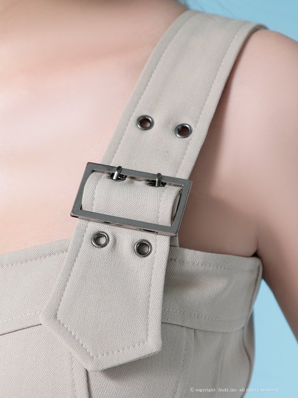 画像15: XSサイズあり【ANDY/アンディ】ベルトショルダー/ サイドスピンドル/ ノースリーブ/ フレア/ ミニドレス/ キャバドレス[OF05] (15)