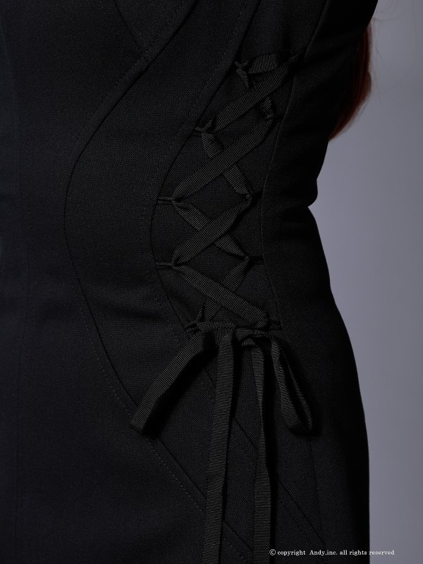 画像25: XSサイズあり【ANDY/アンディ】ベルトショルダー/ サイドスピンドル/ ノースリーブ/ フレア/ ミニドレス/ キャバドレス[OF05] (25)