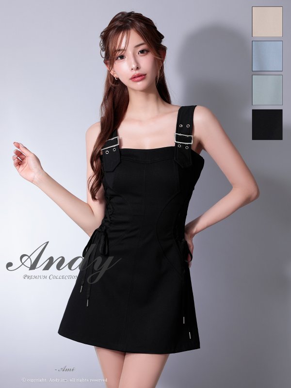 画像18: XSサイズあり【ANDY/アンディ】ベルトショルダー/ サイドスピンドル/ ノースリーブ/ フレア/ ミニドレス/ キャバドレス[OF05] (18)