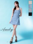 画像2: XSサイズあり【ANDY/アンディ】ベルトショルダー/ サイドスピンドル/ ノースリーブ/ フレア/ ミニドレス/ キャバドレス[OF05] (2)