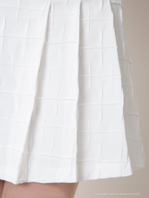 画像16: XSサイズあり【ANDY/アンディ】パワショル/ ウエストカットアウト/ ハーフスリーブ/ ジャガード/ プリーツ/ ミニドレス/ キャバドレス[OF05] (16)