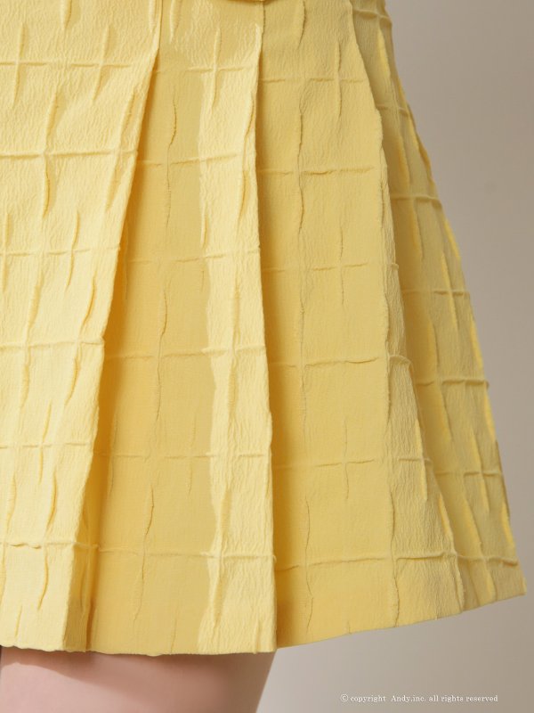 画像6: XSサイズあり【ANDY/アンディ】パワショル/ ウエストカットアウト/ ハーフスリーブ/ ジャガード/ プリーツ/ ミニドレス/ キャバドレス[OF05] (6)