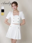画像13: XSサイズあり【ANDY/アンディ】パワショル/ ウエストカットアウト/ ハーフスリーブ/ ジャガード/ プリーツ/ ミニドレス/ キャバドレス[OF05] (13)