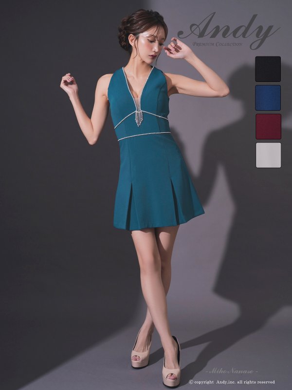 画像24: XSサイズあり【ANDY/アンディ】シンプル/ ワンカラー/ ノースリーブ/ ビジューライン/ バストシアー/ フレア/ Aライン/ ミニドレス/ キャバドレス[OF05] (24)