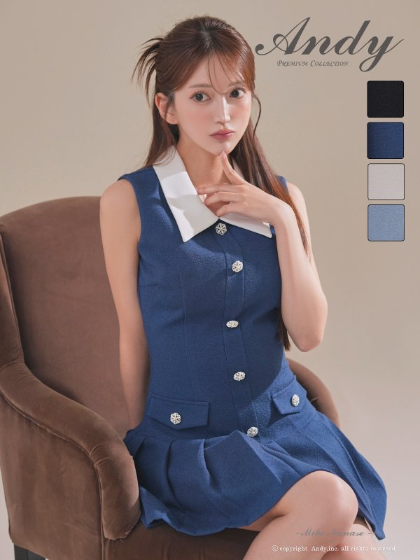 ネイビー モデル：七瀬みほ　身長：162cm　着用サイズ：Sサイズ