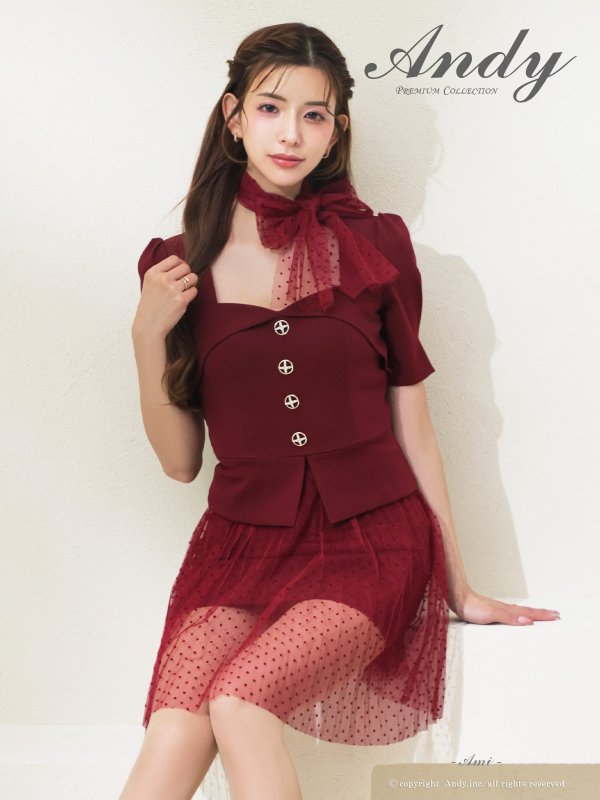 ワインレッド　モデル：あみ　着用サイズ：Sサイズ