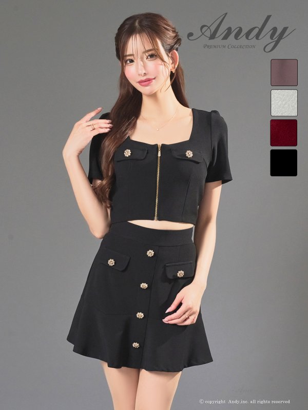 ブラック モデル：あみ　身長：163cm　着用サイズ：Sサイズ