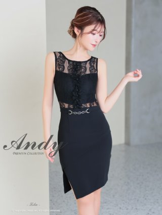 3日限定❗️【サイト完売品】andy 袖あり キャバドレス Andy/アンディ】袖あり カットアウト レース ボタン Aライン