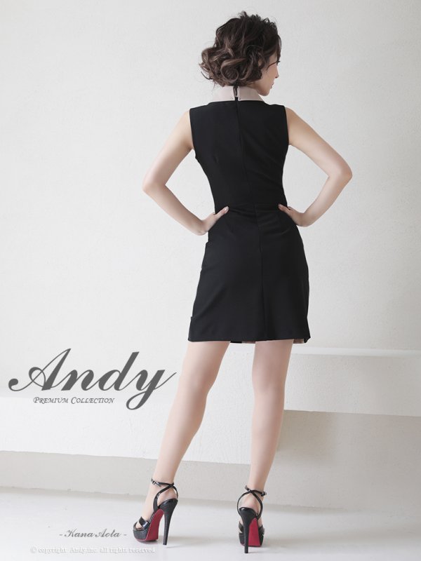 画像5: 【ANDY/アンディ】襟付き/ バイカラー/ 切替/ ノースリーブ/ タイト/ ミニドレス/ キャバドレス[FB03] (5)