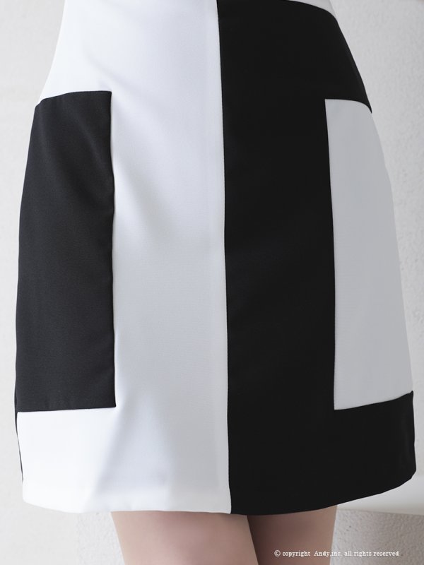 画像19: 【ANDY/アンディ】襟付き/ バイカラー/ 切替/ ノースリーブ/ タイト/ ミニドレス/ キャバドレス[FB03] (19)