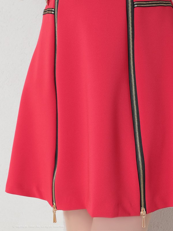 画像37: 【ANDY/アンディ】ハイネック/ バイカラー/ ジップデザイン/ ノースリーブ/ Aライン/ フレア/ ミニドレス/ キャバドレス[OF05] (37)