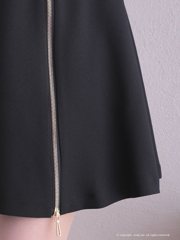 画像10: 【ANDY/アンディ】ハイネック/ バイカラー/ ジップデザイン/ ノースリーブ/ Aライン/ フレア/ ミニドレス/ キャバドレス[OF05] (10)