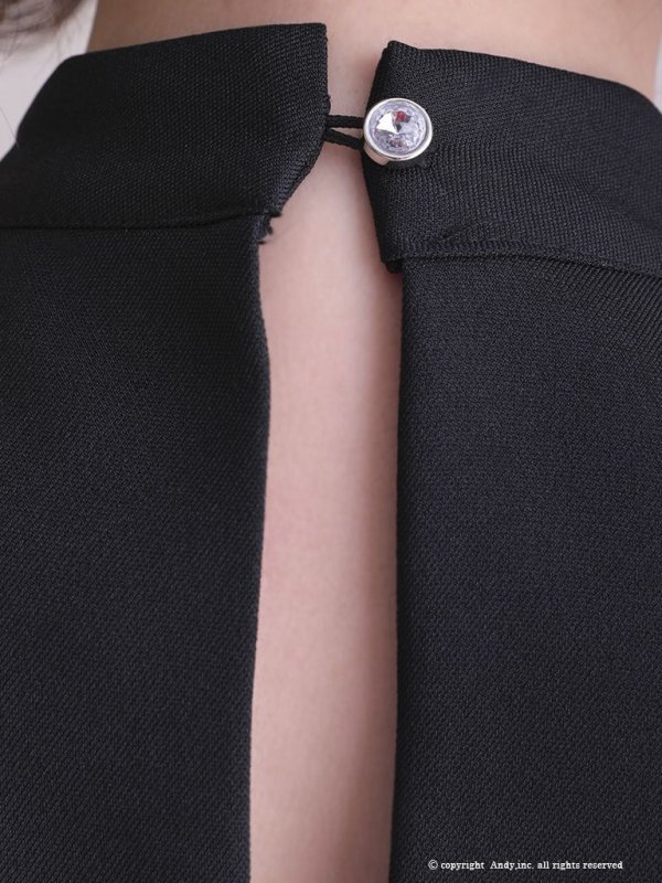 画像9: 【ANDY/アンディ】ハイネック/ バイカラー/ ジップデザイン/ ノースリーブ/ Aライン/ フレア/ ミニドレス/ キャバドレス[OF05] (9)