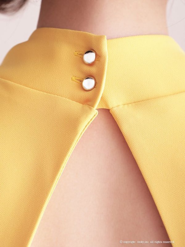 画像25: 【ANDY/アンディ】ワンカラー/ カットアウト/ ハイネック/ バックリボン/ ノースリ/ タイト/ミニドレス/ キャバドレス[OF05] (25)