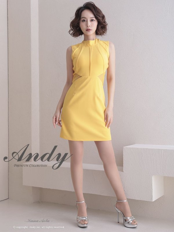 画像20: 【ANDY/アンディ】ワンカラー/ カットアウト/ ハイネック/ バックリボン/ ノースリ/ タイト/ミニドレス/ キャバドレス[OF05] (20)
