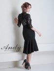 画像23: 【Andy ANDY Fashion Press 15 COLLECTION 06】マーメイド/ レース切り替え/ デコルテシアー/ ハイネック/ 七分袖/ 長袖/ 袖あり/ ワンカラー/ フィッシュテール/ フリル/ ミディアムドレス/ キャバドレス[OF05] (23)
