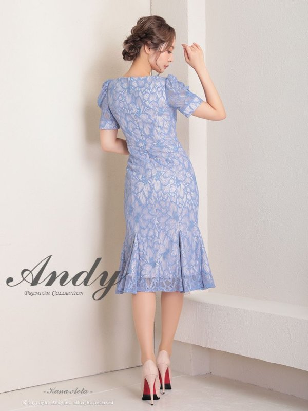 画像11: 【Andy ANDY Fashion Press 15 COLLECTION 01】フラワーレース/ ウエストカット/ 袖あり/ 半袖/ パフスリーブ/ シアー/ タイト/ 膝丈/ ミディアムドレス/ キャバドレス[OF05] (11)