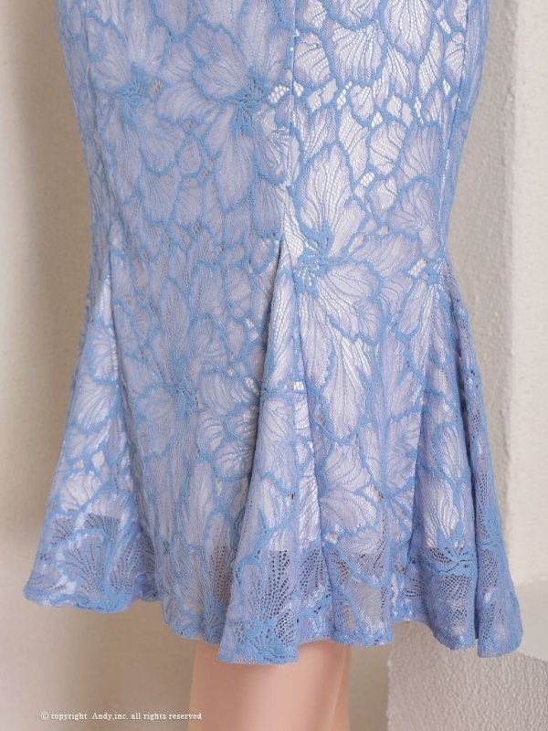 画像15: 【Andy ANDY Fashion Press 15 COLLECTION 01】フラワーレース/ ウエストカット/ 袖あり/ 半袖/ パフスリーブ/ シアー/ タイト/ 膝丈/ ミディアムドレス/ キャバドレス[OF05] (15)