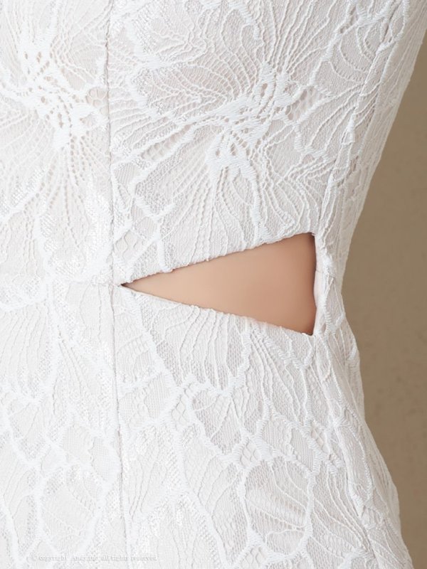 画像22: 【Andy ANDY Fashion Press 15 COLLECTION 01】フラワーレース/ ウエストカット/ 袖あり/ 半袖/ パフスリーブ/ シアー/ タイト/ 膝丈/ ミディアムドレス/ キャバドレス[OF05] (22)