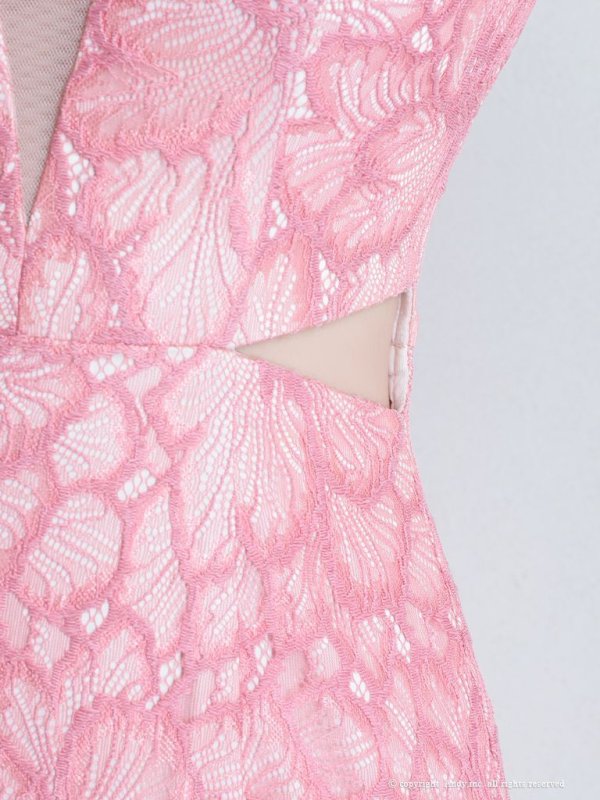 画像31: 【Andy ANDY Fashion Press 15 COLLECTION 01】フラワーレース/ ウエストカット/ 袖あり/ 半袖/ パフスリーブ/ シアー/ タイト/ 膝丈/ ミディアムドレス/ キャバドレス[OF05] (31)