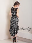 画像12: 【Andy ANDY Fashion Press 15 COLLECTION 02】フラワーレース/ ウエストシアー/ ノースリーブ/ マーメイド/ テールカット/ フリル/ ミディアムドレス/ キャバドレス[OF05] (12)