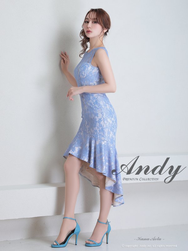 画像11: 【Andy ANDY Fashion Press 15 COLLECTION 02】フラワーレース/ ウエストシアー/ ノースリーブ/ マーメイド/ テールカット/ フリル/ ミディアムドレス/ キャバドレス[OF05] (11)