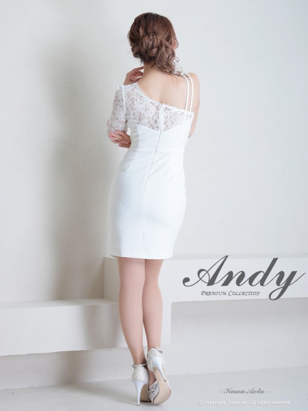 画像5: 【Andy ANDY Fashion Press 15 COLLECTION 03】ワンショルダー/ キャミソール/ 袖あり/ フラワーレース/ ワンカラー/ タイト/ ミニドレス/ キャバドレス[OF05] (5)