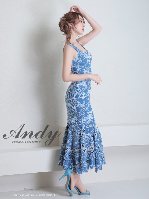 画像4: 【Andy ANDY Fashion Press 15 COLLECTION 07】マーメイド/ フリルデザイン/ 総レース/ ノースリーブ/ タイト/ ワンピース/ ロングドレス/ キャバドレス[OF05] (4)