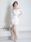 画像3: 【Andy ANDY Fashion Press 15 COLLECTION 04】オフショルダー/ 七分袖/ 長袖/ 袖あり/ フラワーレース/ セットアップ/ タイト/ ミニドレス/ キャバドレス[OF05] (3)