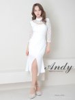 画像11: 【ANDY/アンディ】チェック柄/ シアー/ チョーカー風/ ハイネック/ 七分袖/ 袖あり/ タイト/ 膝丈/ ミディアムドレス/ キャバドレス[OF05] (11)