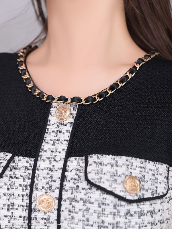 画像7: 【ANDY/アンディ】ツイード/ 切替デザイン/ ノースリーブ/ ボタン/ タイト/ ストレッチ/ ミニドレス/ キャバドレス[OF05] (7)