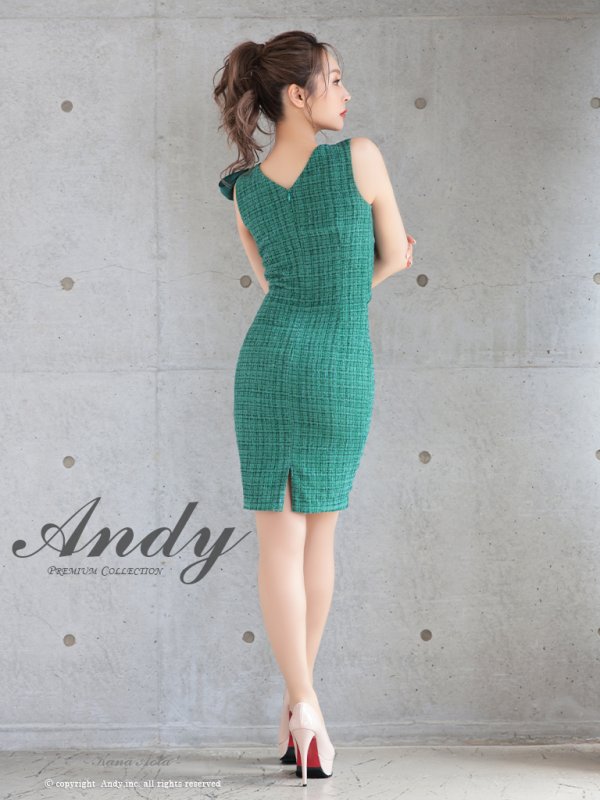 画像5: 【ANDY/アンディ】ショルダーリボン/ ツイード/ ウエストカット/ ノースリーブ/ タイト/ ミニドレス/ キャバドレス[OF05] (5)