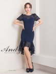 画像3: 【Andy ANDY Fashion Press 16 COLLECTION 06】ドットレース/ シアー/ 半袖/ 袖あり/ テールカット/ フリル/ ミディアムドレス/ キャバドレス[OF05] (3)