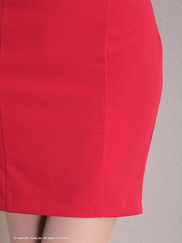 画像9: 【ANDY/アンディ】ワンカラー/ フロントジップ/ 半袖/ 袖あり/ バックリボン/ タイト/ ミニドレス/ キャバドレス[OF05] (9)
