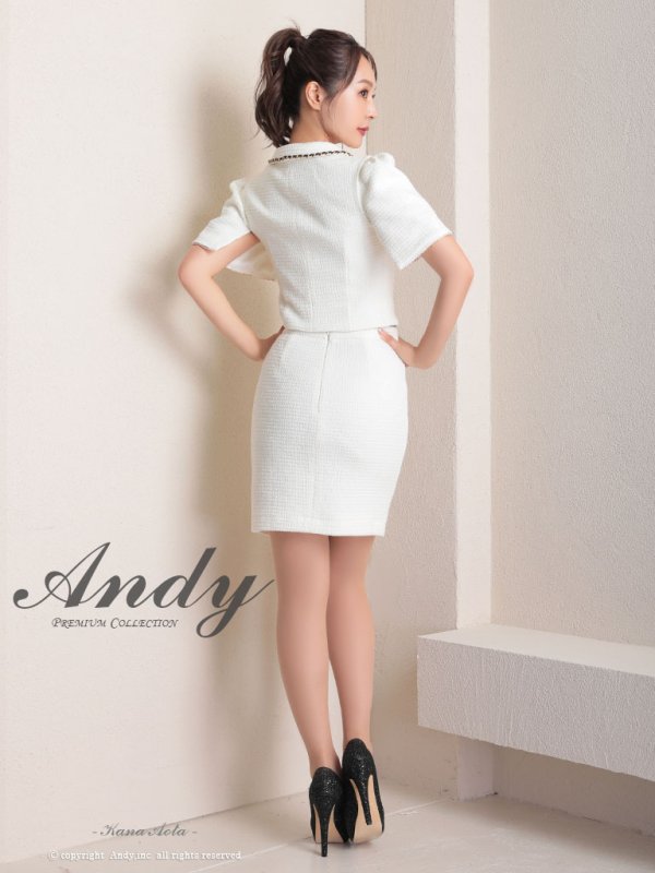 画像6: 【Andy ANDY Fashion Press 17 COLLECTION 06】セットアップ/ 半袖/ 袖あり/ ノースリーブ/ 2way/ ツイード/ チェーン/ タイト/ ミニドレス/ キャバドレス[OF05] (6)