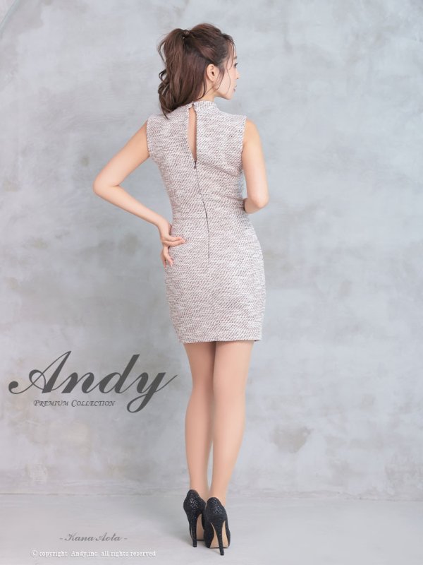 画像35: 【LIMITED SALE開催中！! 11月11日より順次発送予定】【Andy ANDY】ジップデザイン/ ツイード/ ハイネック/ ノースリーブ/ タイト/ ミニドレス/ キャバドレス[OF05] (35)